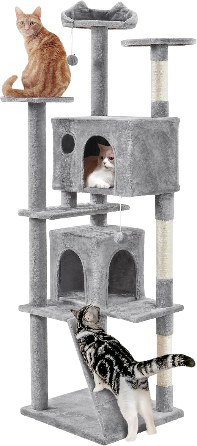 Yaheetech Tall Cat Tree: 80in Multi-Level Tower for Cats