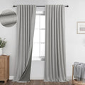KOUFALL Gray Blackout Curtains 96 in Panels Set - Complete Light Block