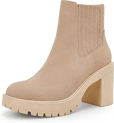 Syktkmx Womens Platform Chelsea Ankle Boots for Stylish Comfort
