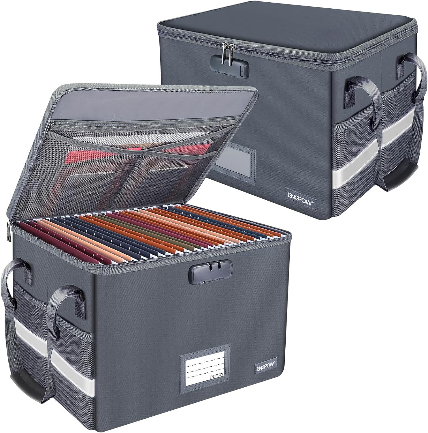 ENGPOW Fireproof Document Box with Lock for Home Office Safety