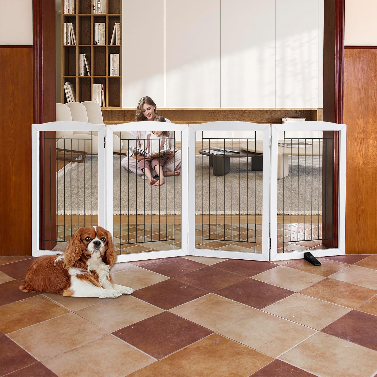 Dog Fence Indoor - 4-Panel Freestanding Dog Gate for Home Use