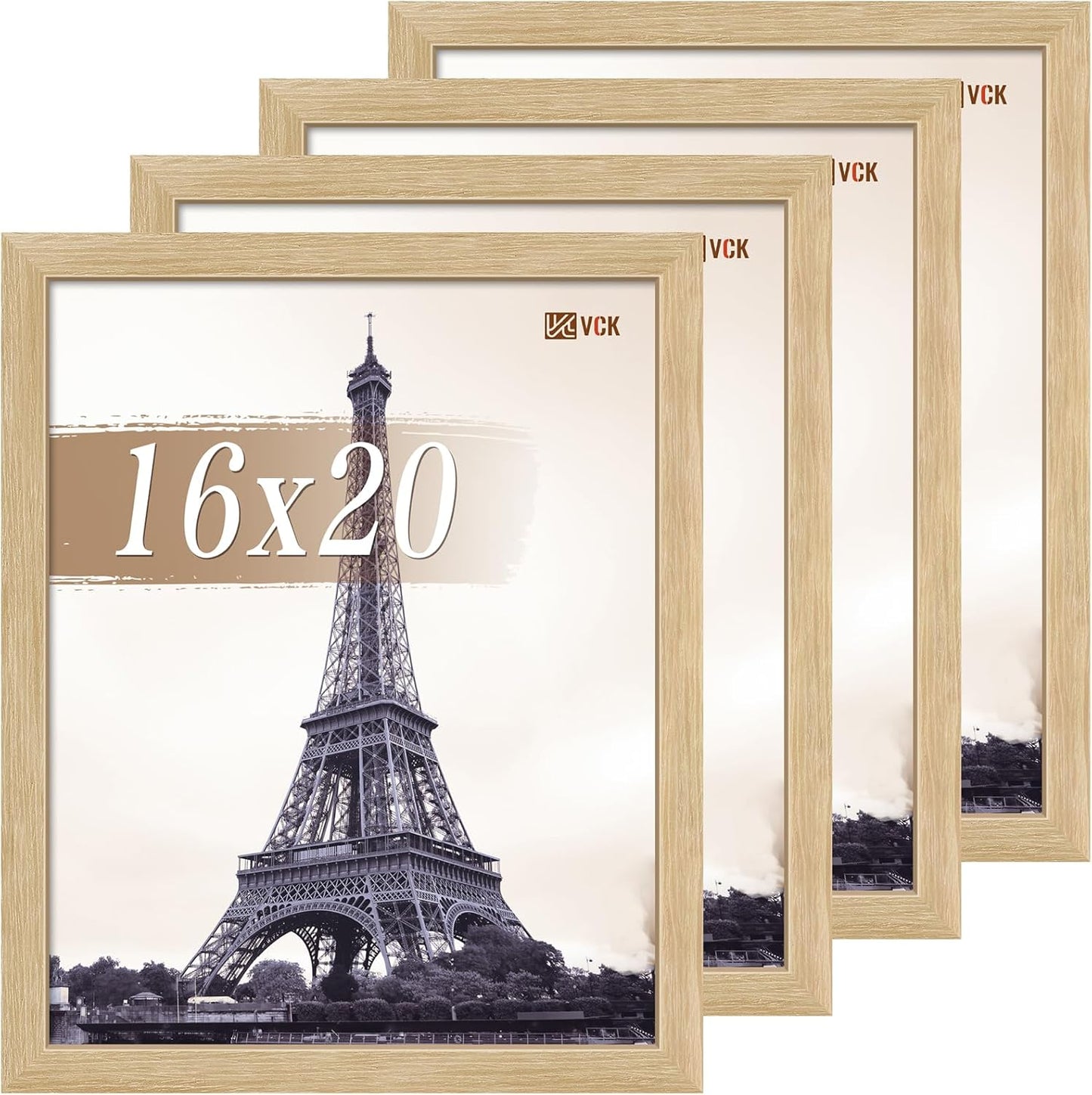 VCK 16x20 Picture Frame Set of 4 - Natural Oak Elegance