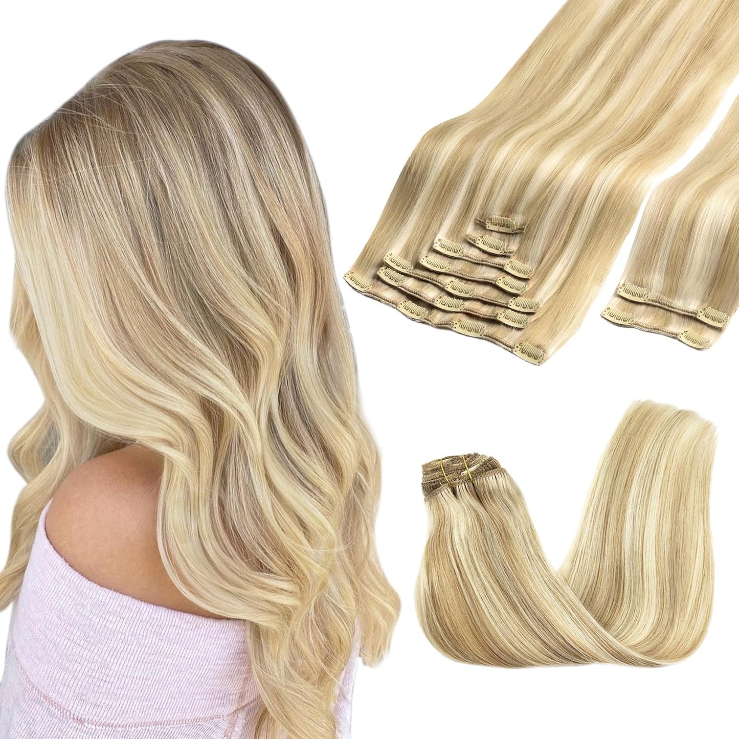 Clip in Hair Extensions Real Human Hair for Luxurious Style