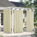 Weighted Outdoor Curtains for Patio Beige W66 x L84 - Windproof
