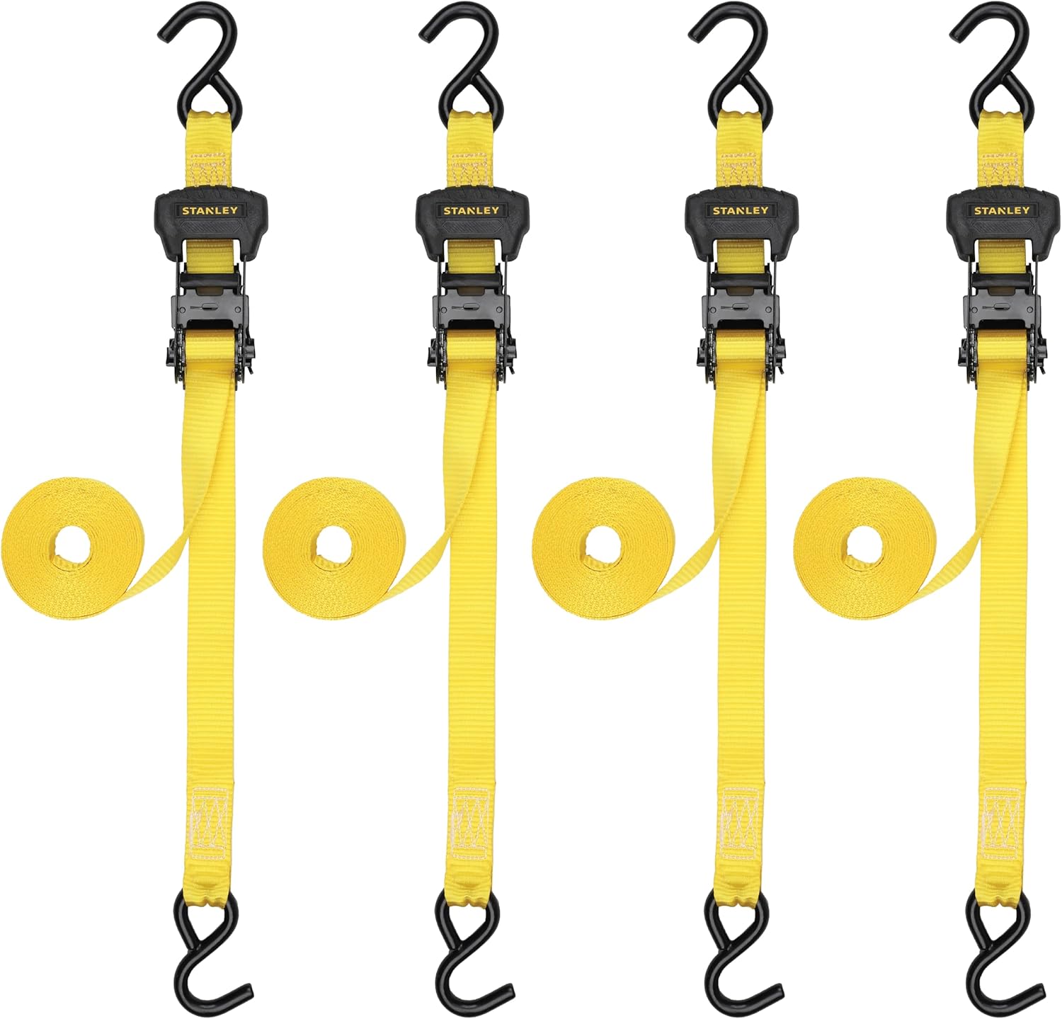 1.25 in x 16 ft Pre-Threaded Ratchet Straps for Cargo Safety