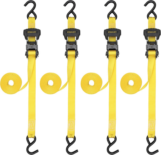 1.25 in x 16 ft Pre-Threaded Ratchet Straps for Cargo Safety