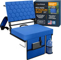 Extra Wide Folding Bleacher Seat with Cup Holder - Thick Cushion