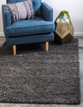 Unique Loom Solid Shag Area Rug 9 ft x 12 ft Graphite Gray - Soft