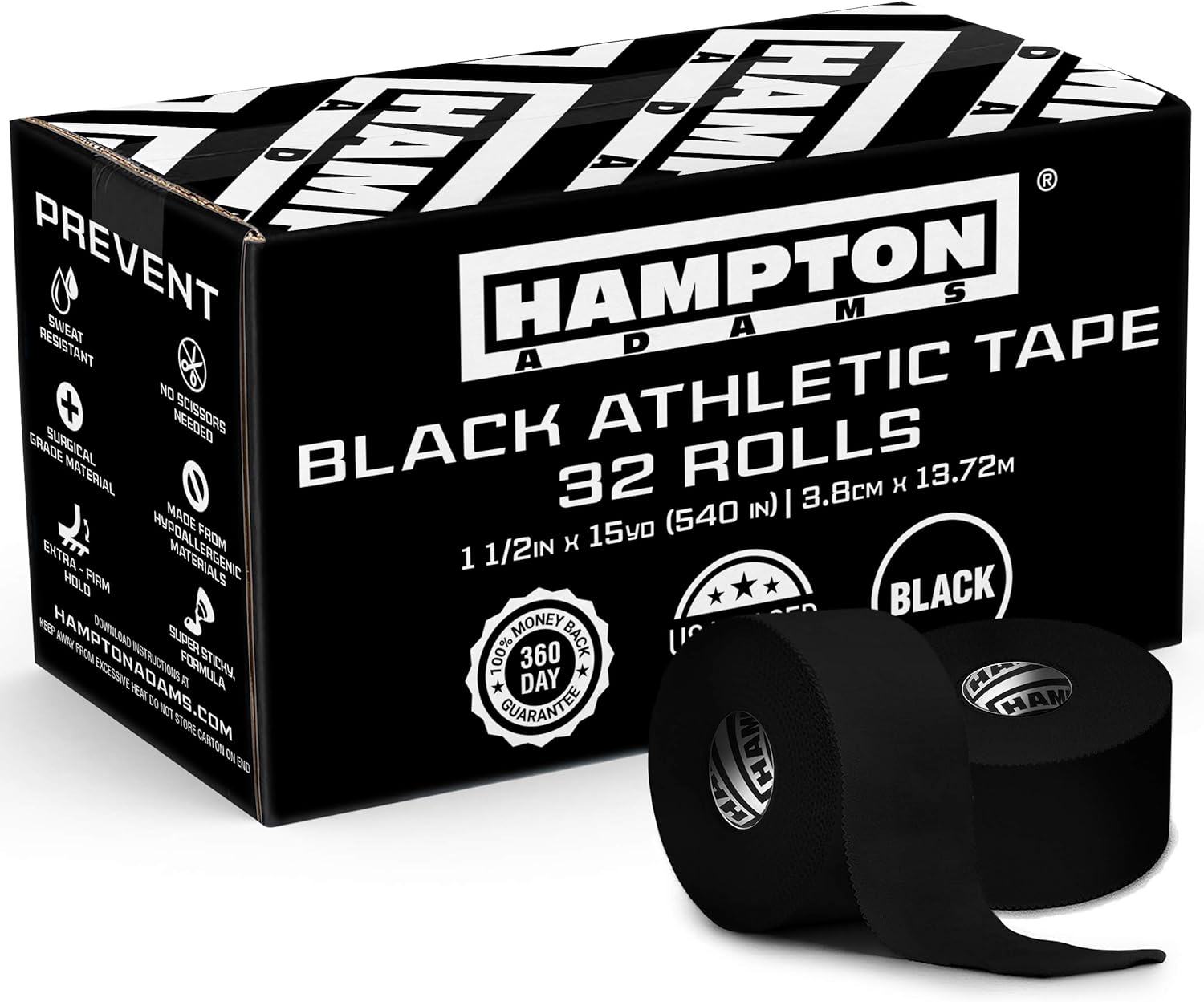 Hampton Adams Bulk Athletic Tape - Strong, Easy to Tear, No Residue