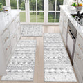 Farmhouse Kitchen Rugs Set of 3 with Runner - Non Slip Washable