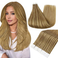 Full Shine Tape In Hair Extensions 18 in Remy Human Hair - Natural
