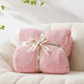 Snuggle Sac Buttery Pink Throw Blanket for Couch - Cozy Reversible