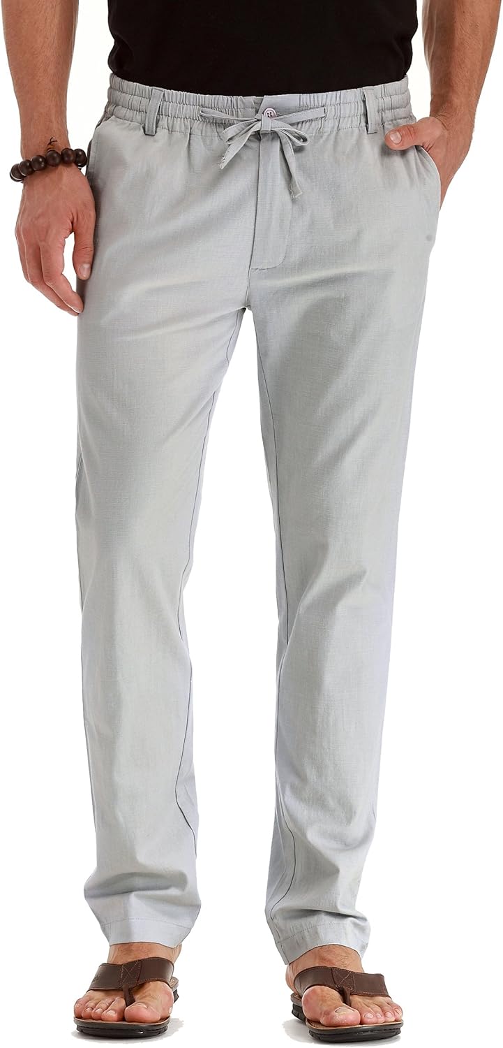 Sailwind Men's Drawstring Linen Pants for Casual Summer Wear
