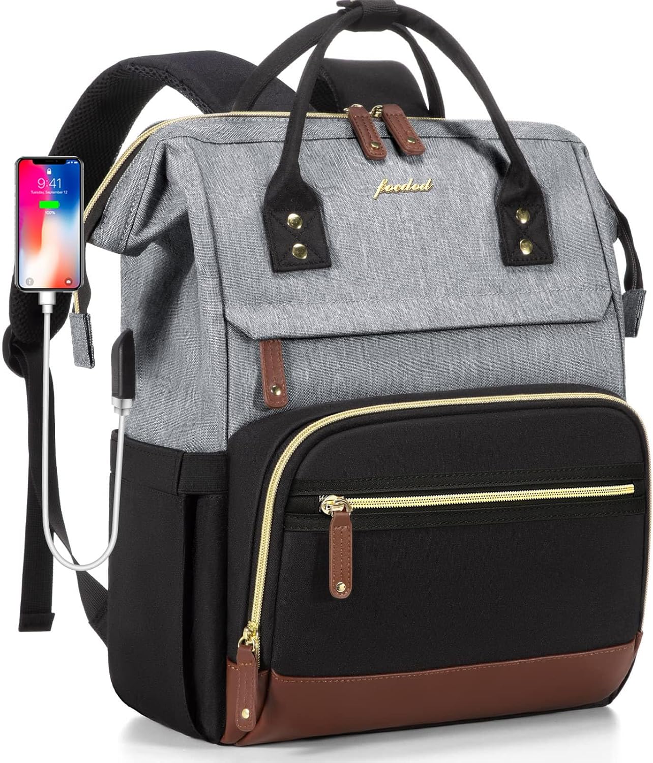 Laptop Backpack for Women with USB Charging Port and Anti-Theft