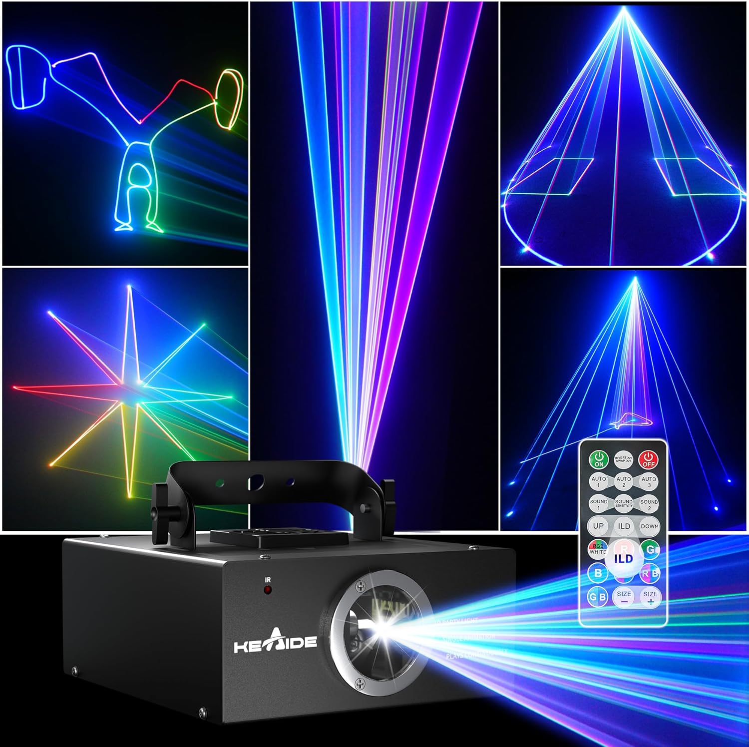 Professional 3D Laser Light Show - Sound Activated