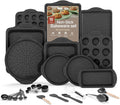 18-Piece Kitchen Oven Baking Set - Nonstick Gray Marble Coating