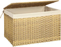 Storage Basket with Lid 42.3 Gallon Woven Bin - Large Foldable Storage