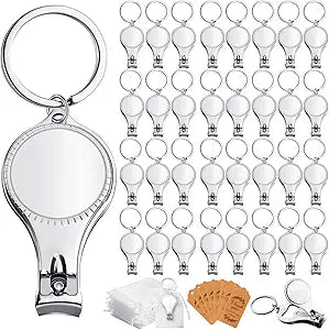 50 Set Nail Clipper Keychain with Organza Bags for Parties