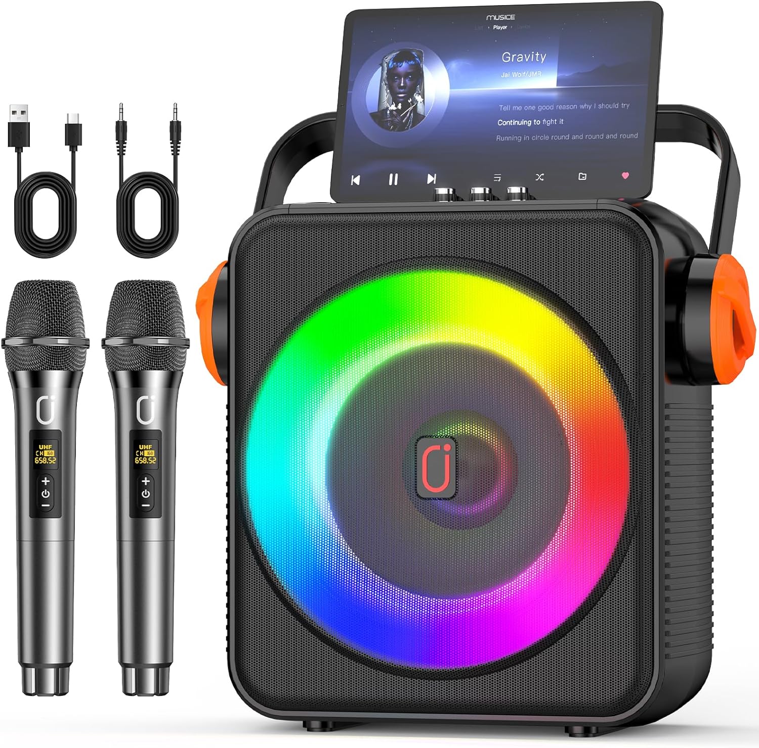 Karaoke Machine with 6.5in Speaker and Wireless Microphones