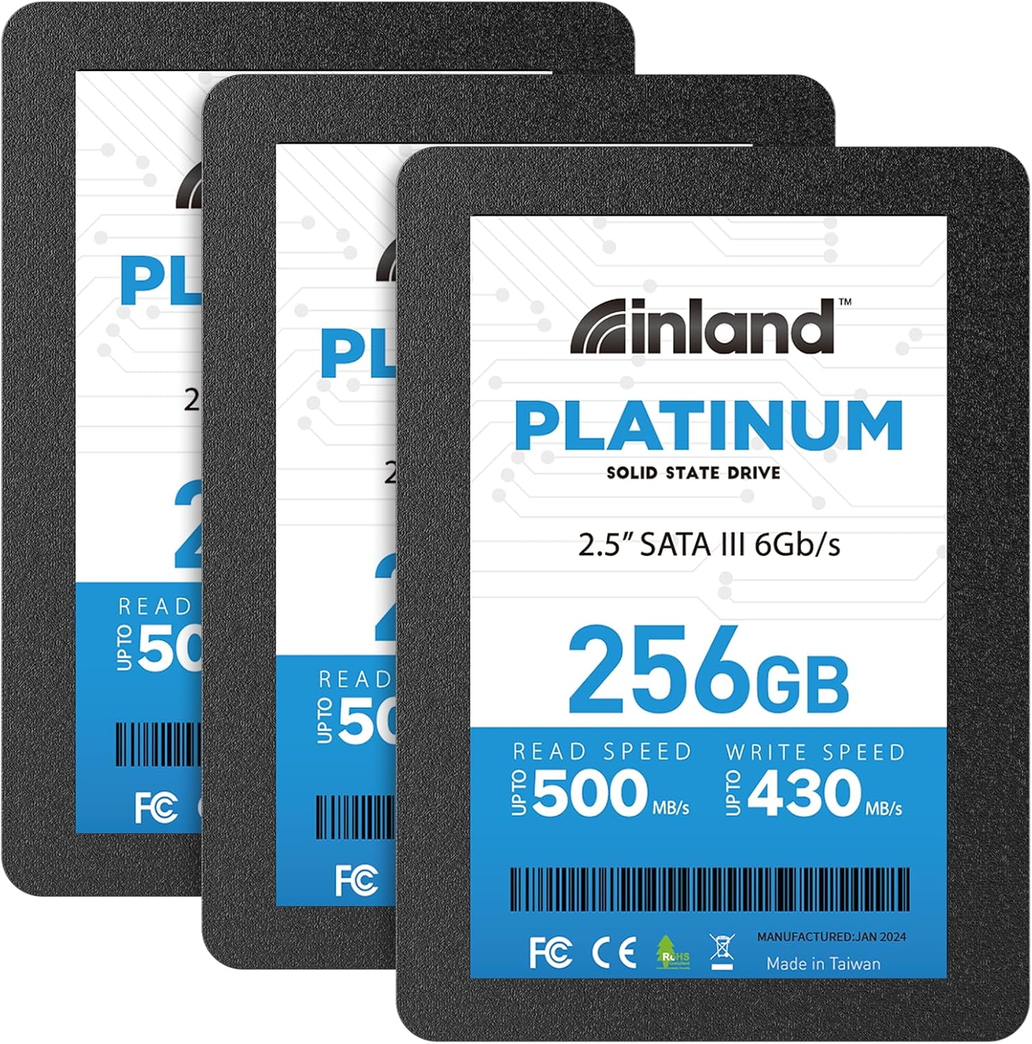 INLAND Platinum 3 Pack 256GB SSD for High-Speed Storage Upgrade