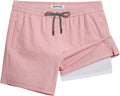 Men's Seersucker Swim Trunks 5.5 in with Compression Liner - Quick Dry