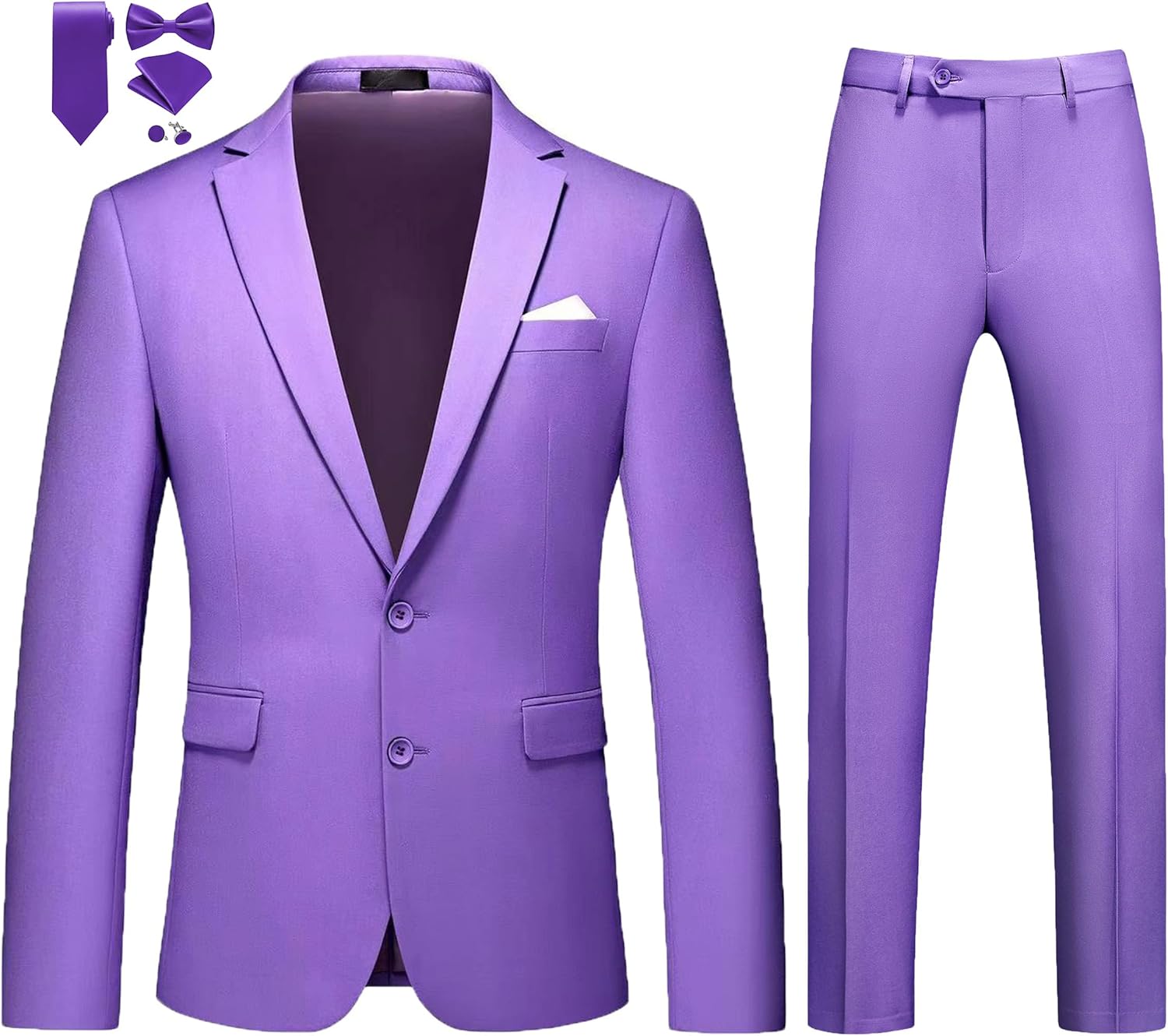 MOGU Mens Slim Fit Suit Tuxedo for Prom Business Wedding Dance