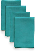 Pure Linen Teal Dinner Napkins Set of 4 for Stylish Tablescapes