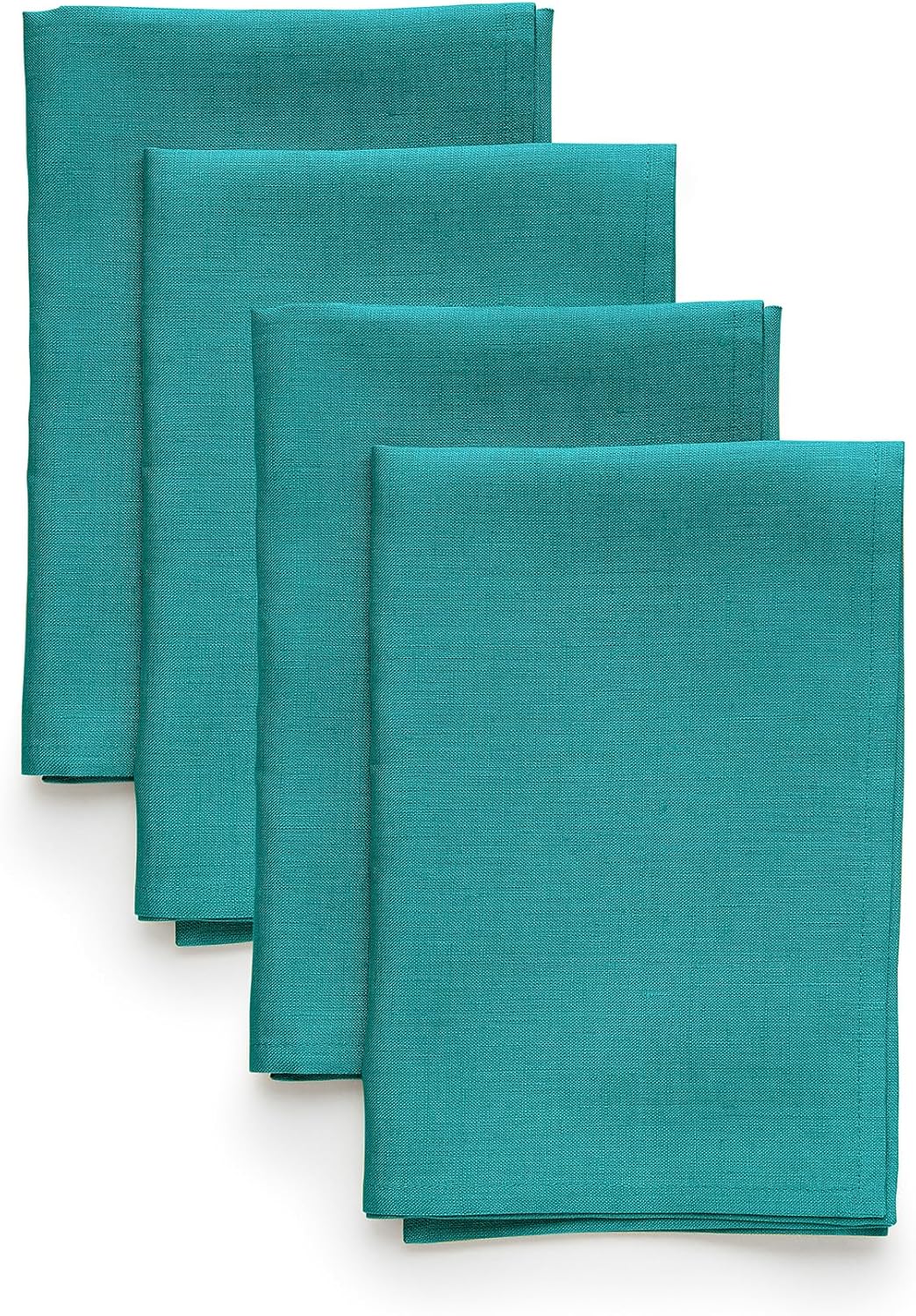 Pure Linen Teal Dinner Napkins Set of 4 for Stylish Tablescapes