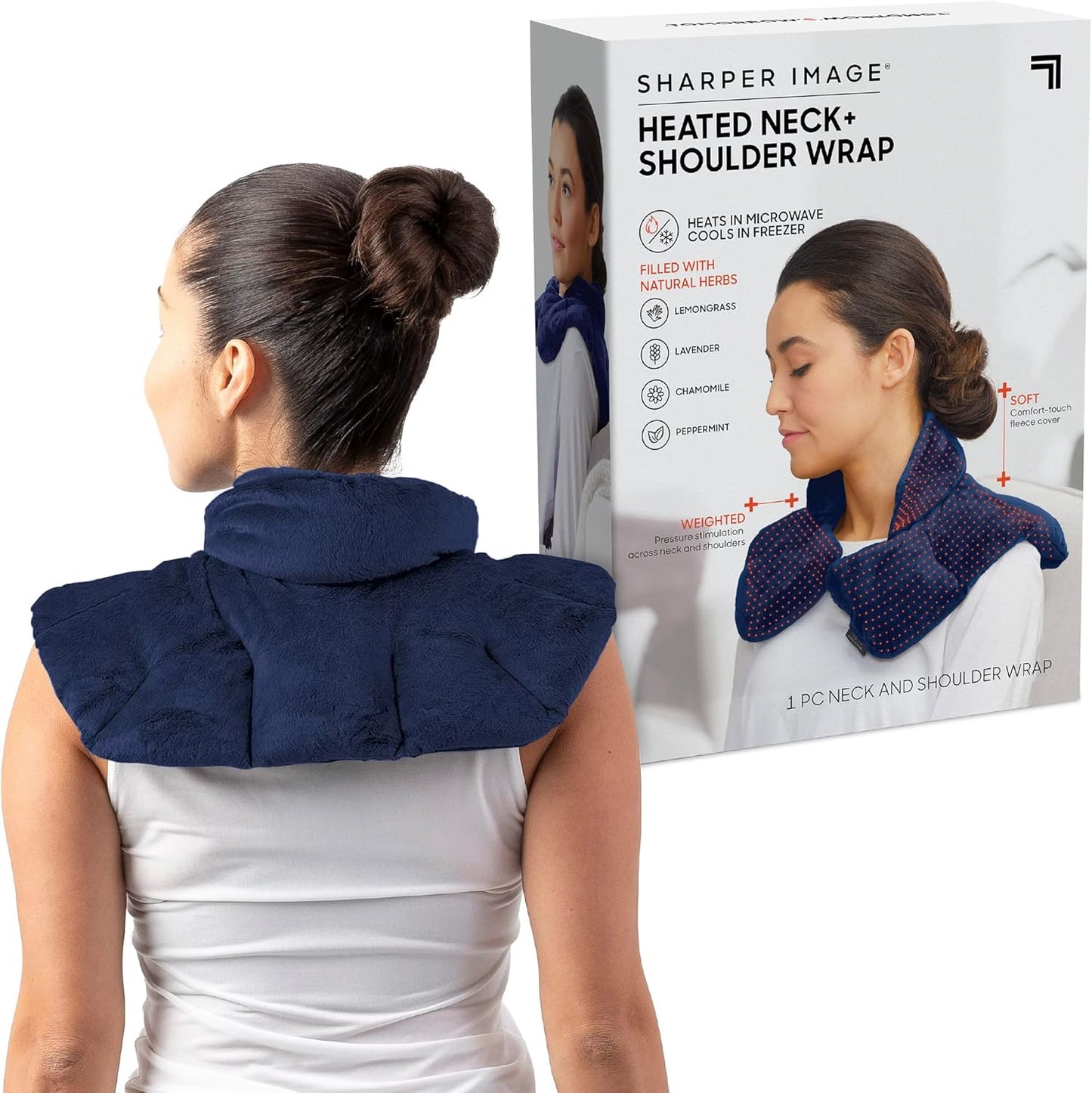 Sharper Image Heated Neck Wrap - Lavender Aromatherapy, Pain Relief