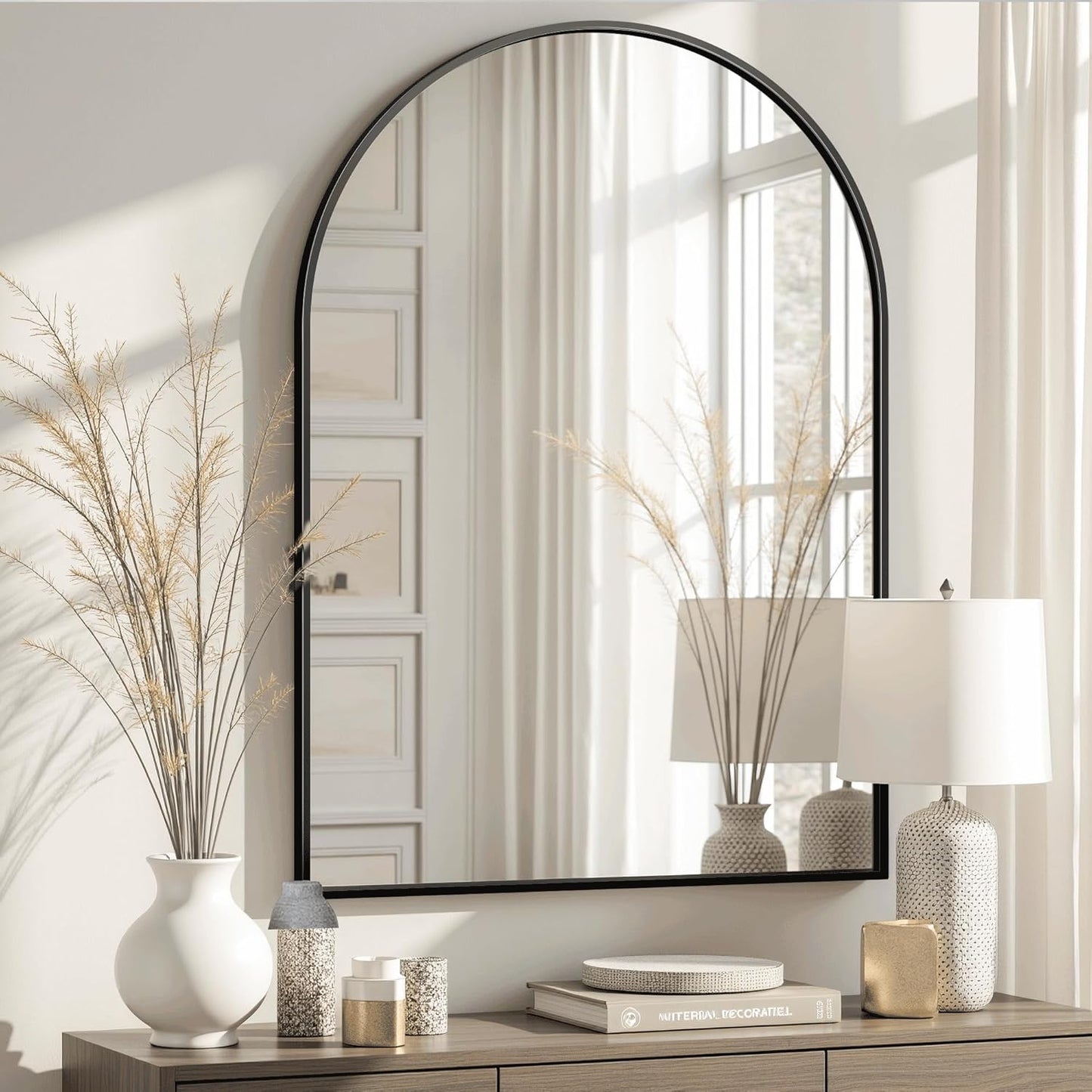 Arched Bathroom Mirror for Wall, 38ft'x26ft' Large Mirror