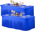 Royal Blue Spandex Table Clothes for 8 ft Rectangle Tables - Wrinkle