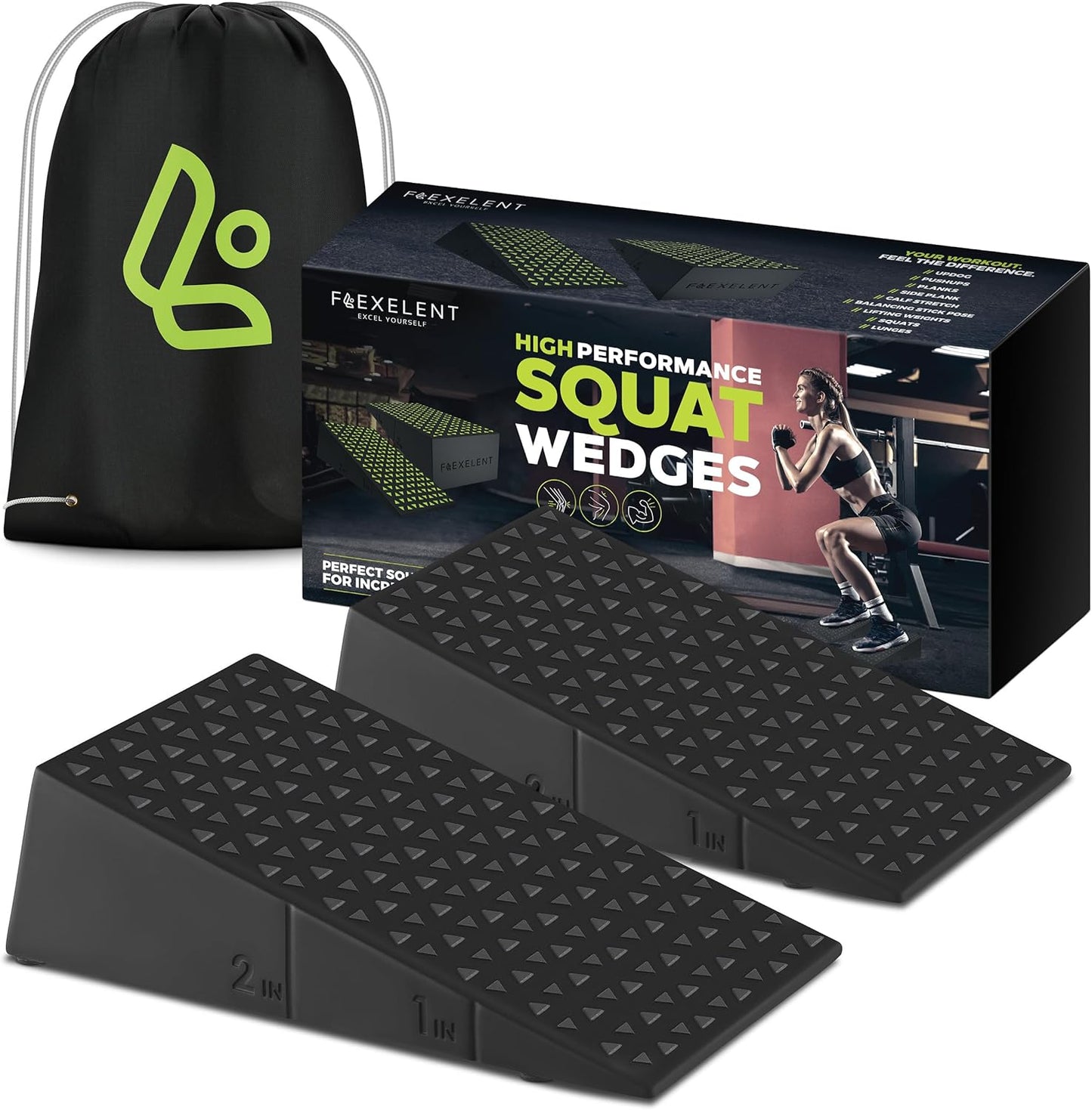 Elevate Your Squats with Flexelent Squat Wedge Block Pair