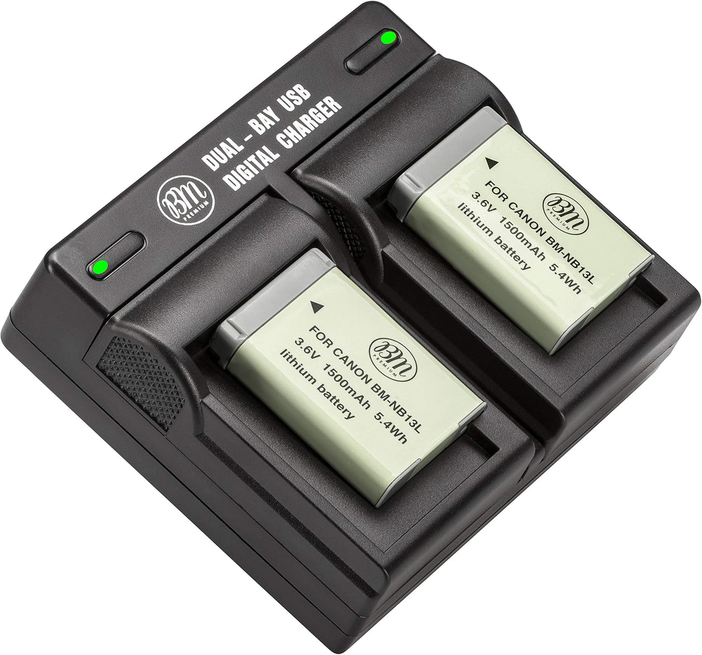 BM 2-Pack NB-13L Batteries & Dual Charger for Canon Cameras