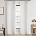 Natural Pinch Pleated Linen Curtains 132 in Length - Tailored Light