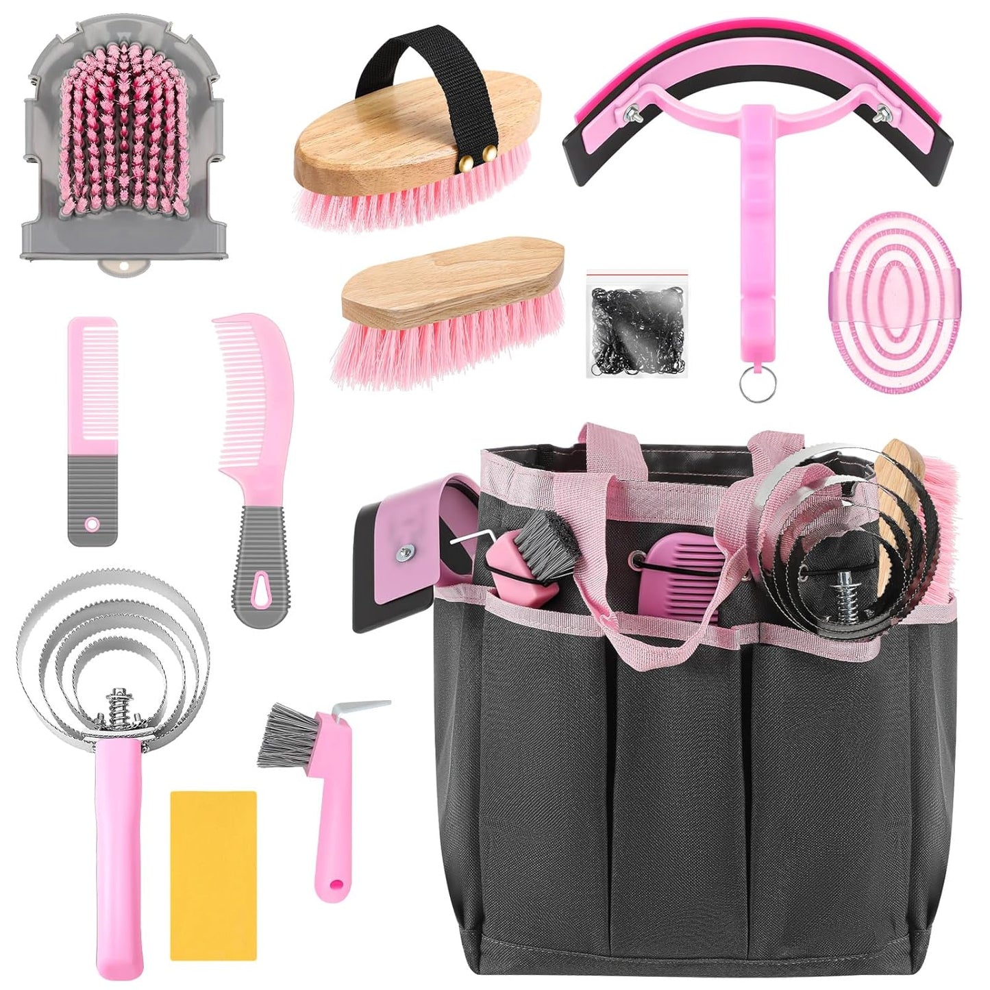 Abbylike 12 Pieces Horse Grooming Kit with Organizer Tote Bag