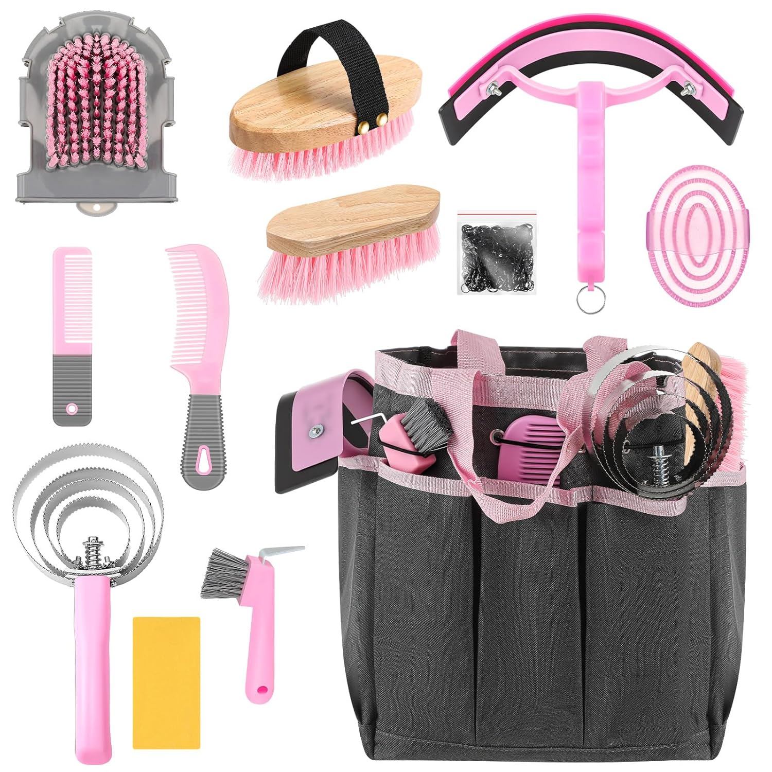 Abbylike 12 Pieces Horse Grooming Kit with Organizer Tote Bag