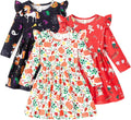 Toddler Girls 3-Pack Cotton Blend Dresses - Soft Everyday Set