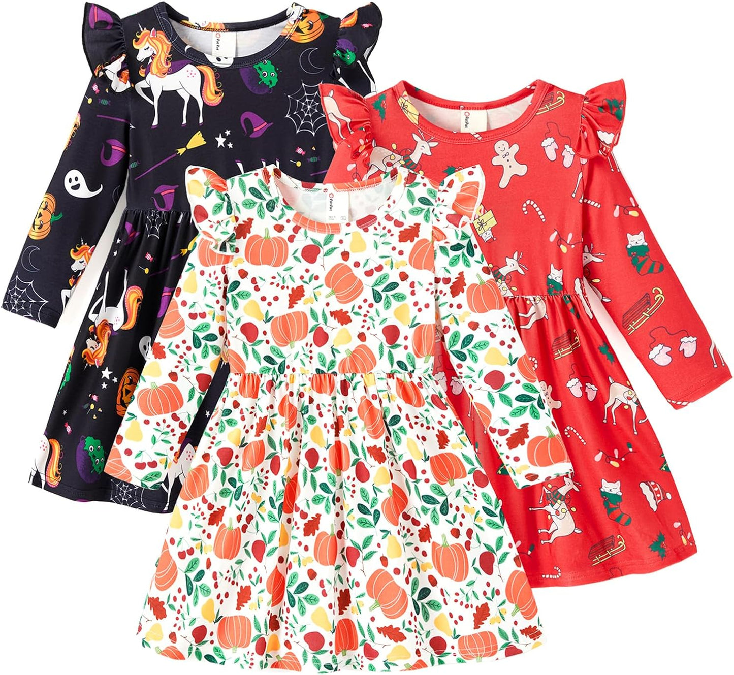 PATPAT Multipack Girl Toddler Dresses for Every Occasion
