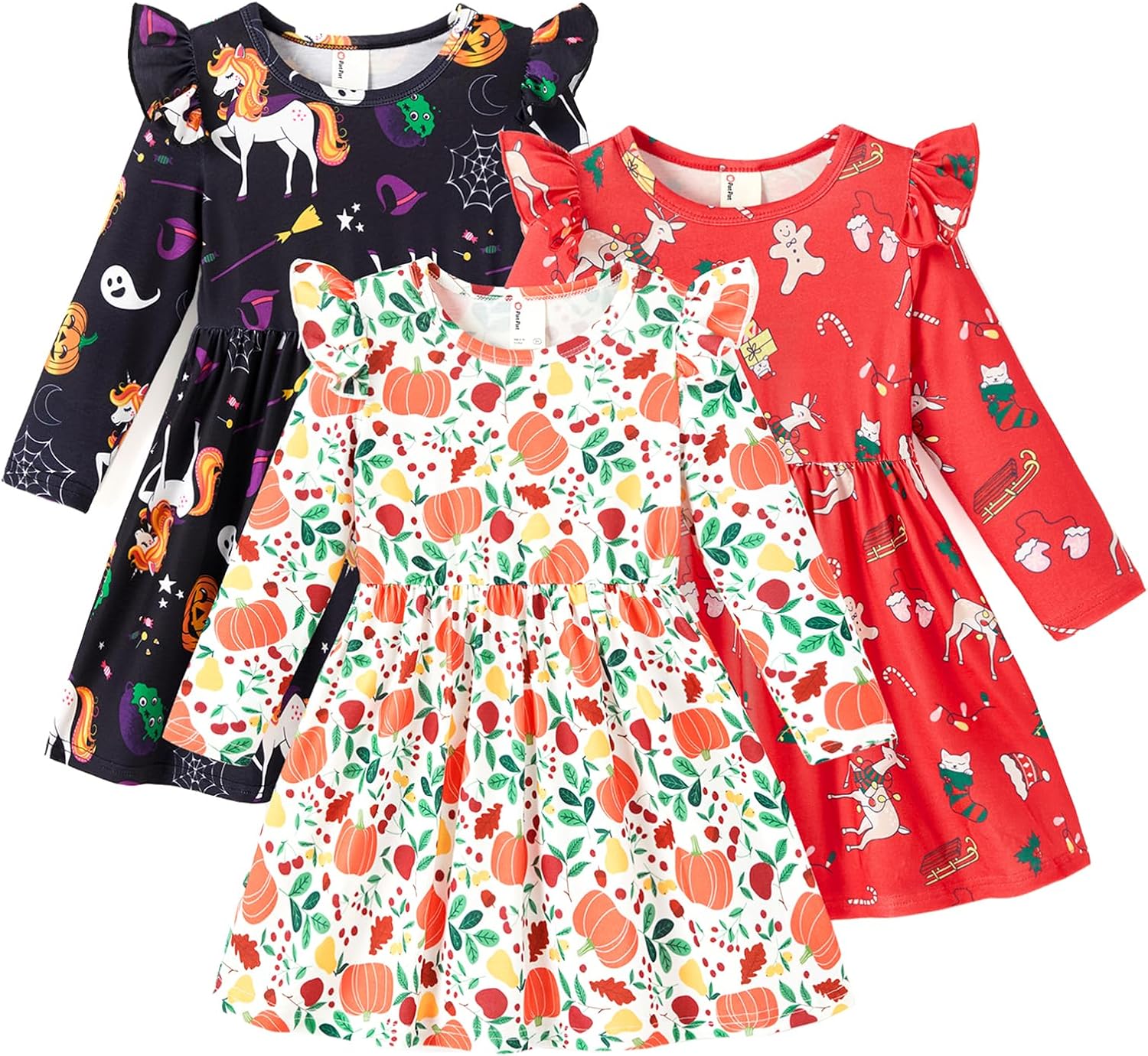 PATPAT Multipack Girl Toddler Dresses for Every Occasion