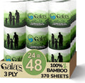 Bamboo Toilet Paper 24 Mega Rolls 3-Ply 370 Sheets - Soft, Sustainable