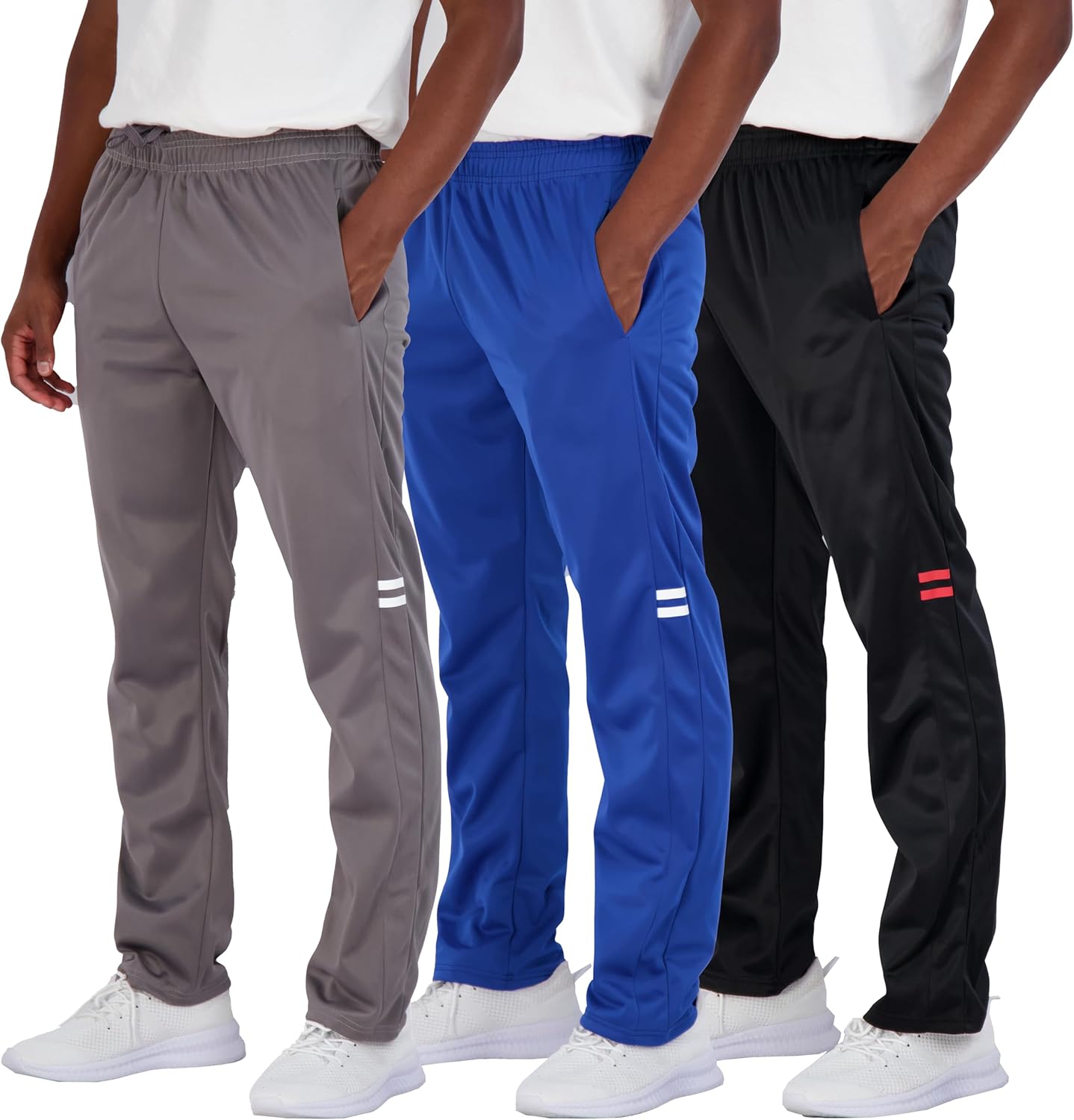 Men's Active Athletic Casual Tricot Open Bottom Sweatpants