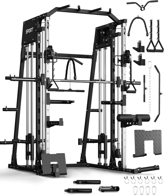 2200 LBS Capacity Smith Machine Home Gym for Full Body Workout