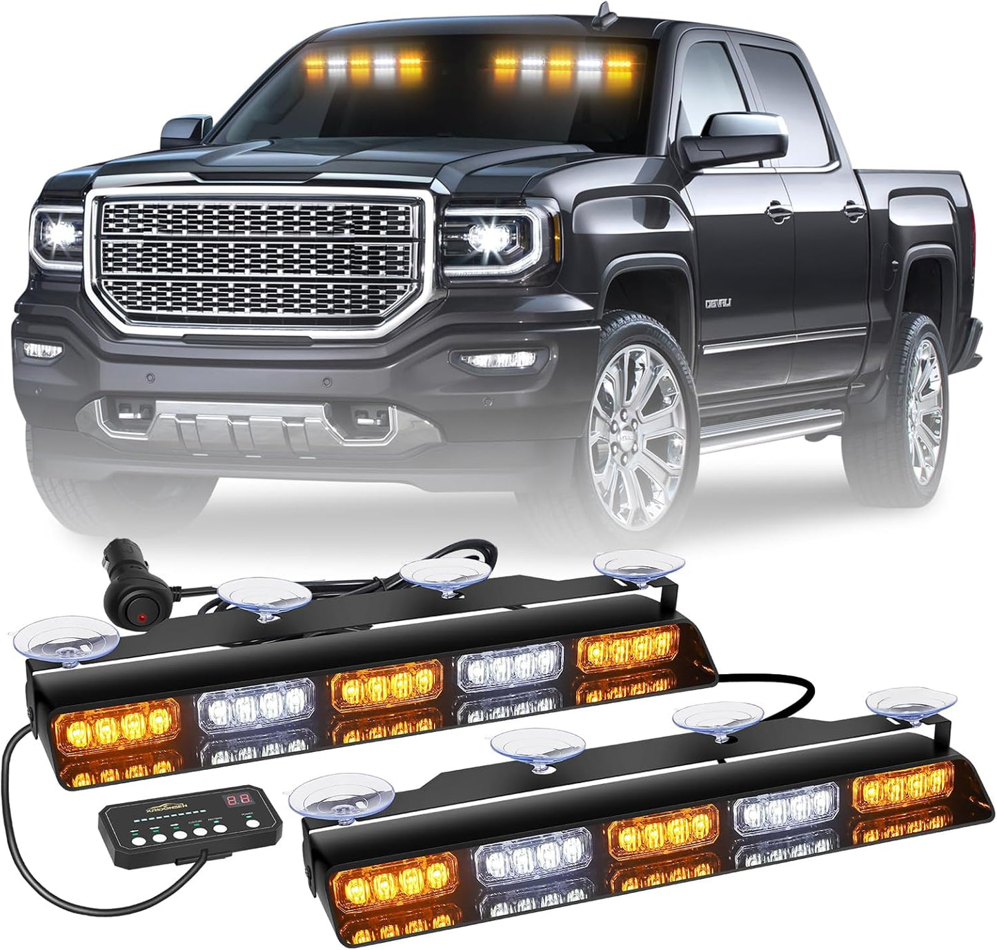XRIDONSEN 17 inch Emergency Dash Strobe Lights for Trucks