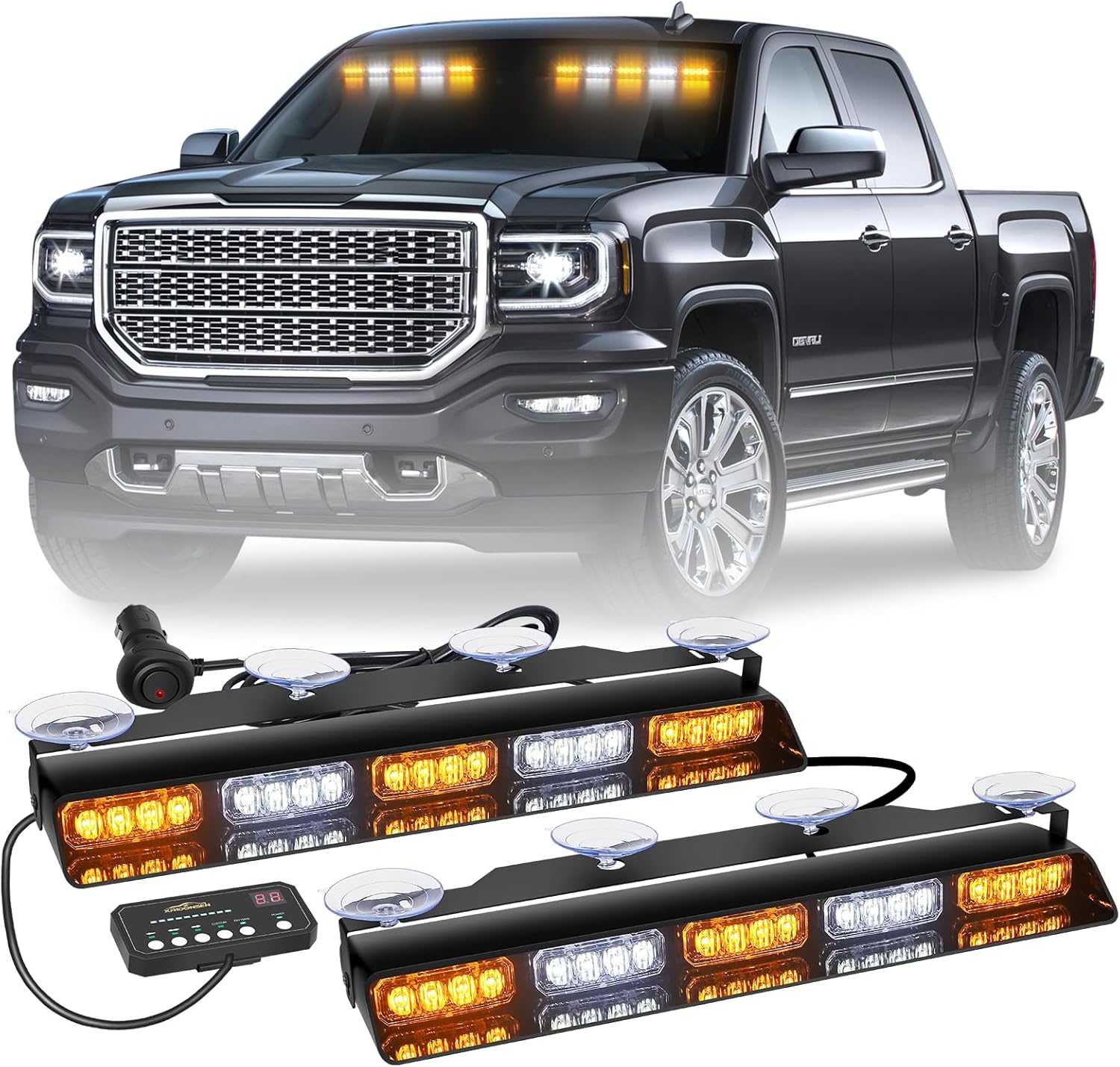 XRIDONSEN 17 inch Emergency Dash Strobe Lights for Trucks
