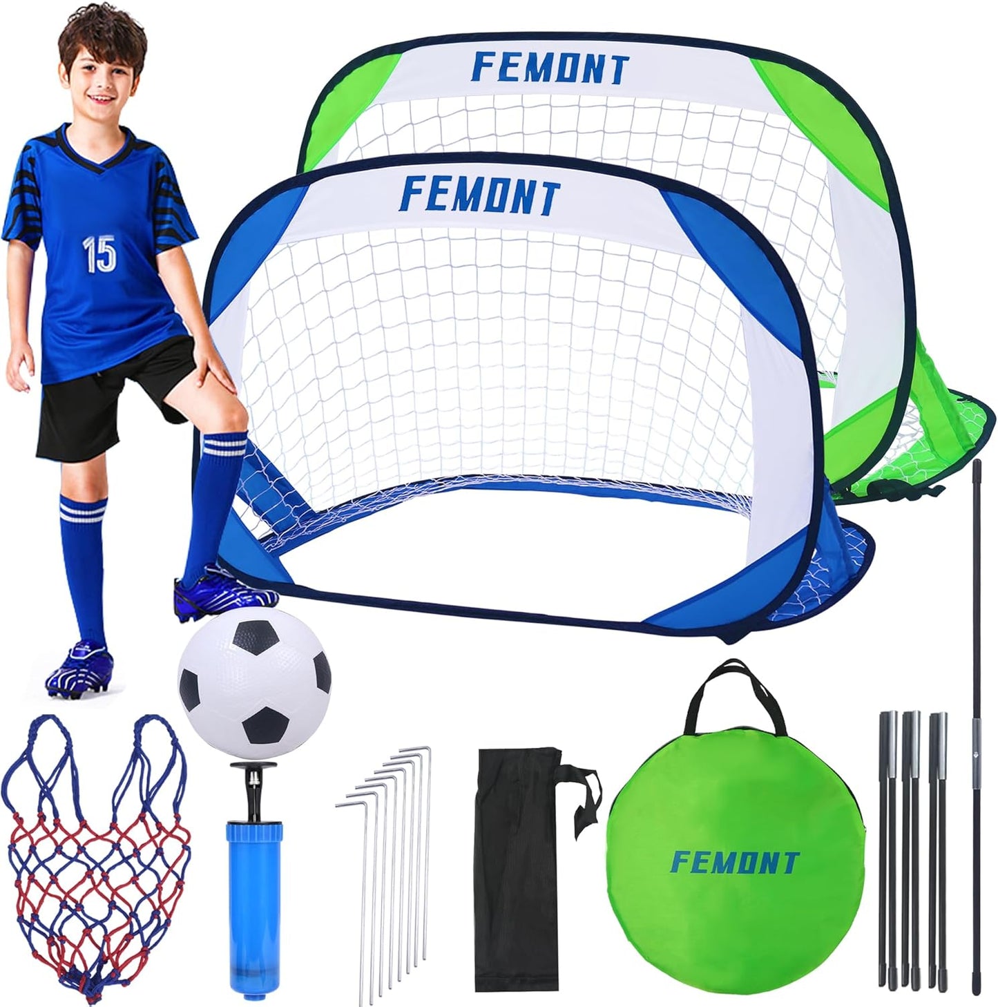 Portable Pop Up Soccer Goals Set for Backyard Fun and Training