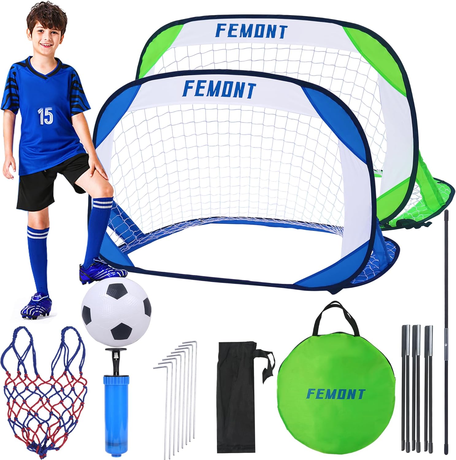 Portable Pop Up Soccer Goals Set for Backyard Fun and Training