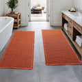 MIULEE Fall Orange Waffle Bathroom Runner Rugs Set of 2