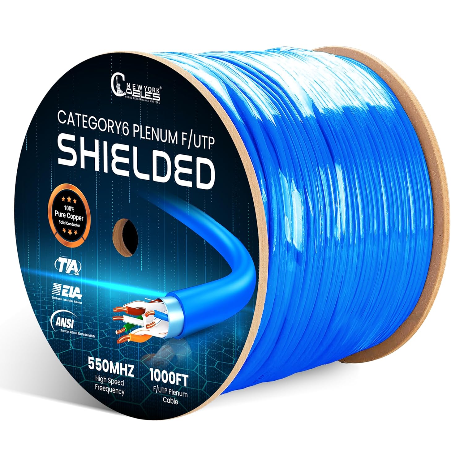 NewYork Cables Cat6 Shielded Plenum Cable for Fast Networking