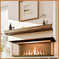Avana Floating Fireplace Mantle - Rustic Brown Wood Shelf 72 in