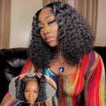 Curly BOB Wig Human Hair 200 Density 5x5 HD Lace Closure - Natural Bob